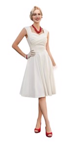Vintageinspireret hvid kjole/Konfirmations kjole -  Lullu 